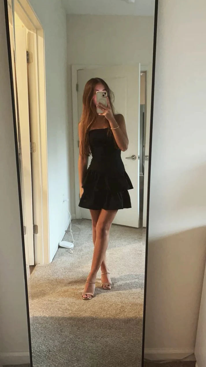 Luolandi A Line Sleeveless Short Prom Dress Charming Homecoming Dress Lovely Graduation Dress Simple Birthday Party Dress